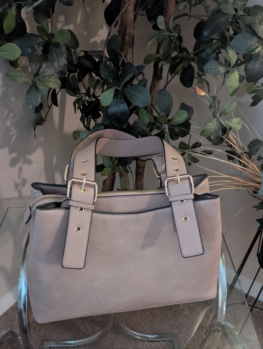🔥FINAL🔥EUC!! Women's Structured Tote Handbag - Light Taupe - Picture 3 of 6